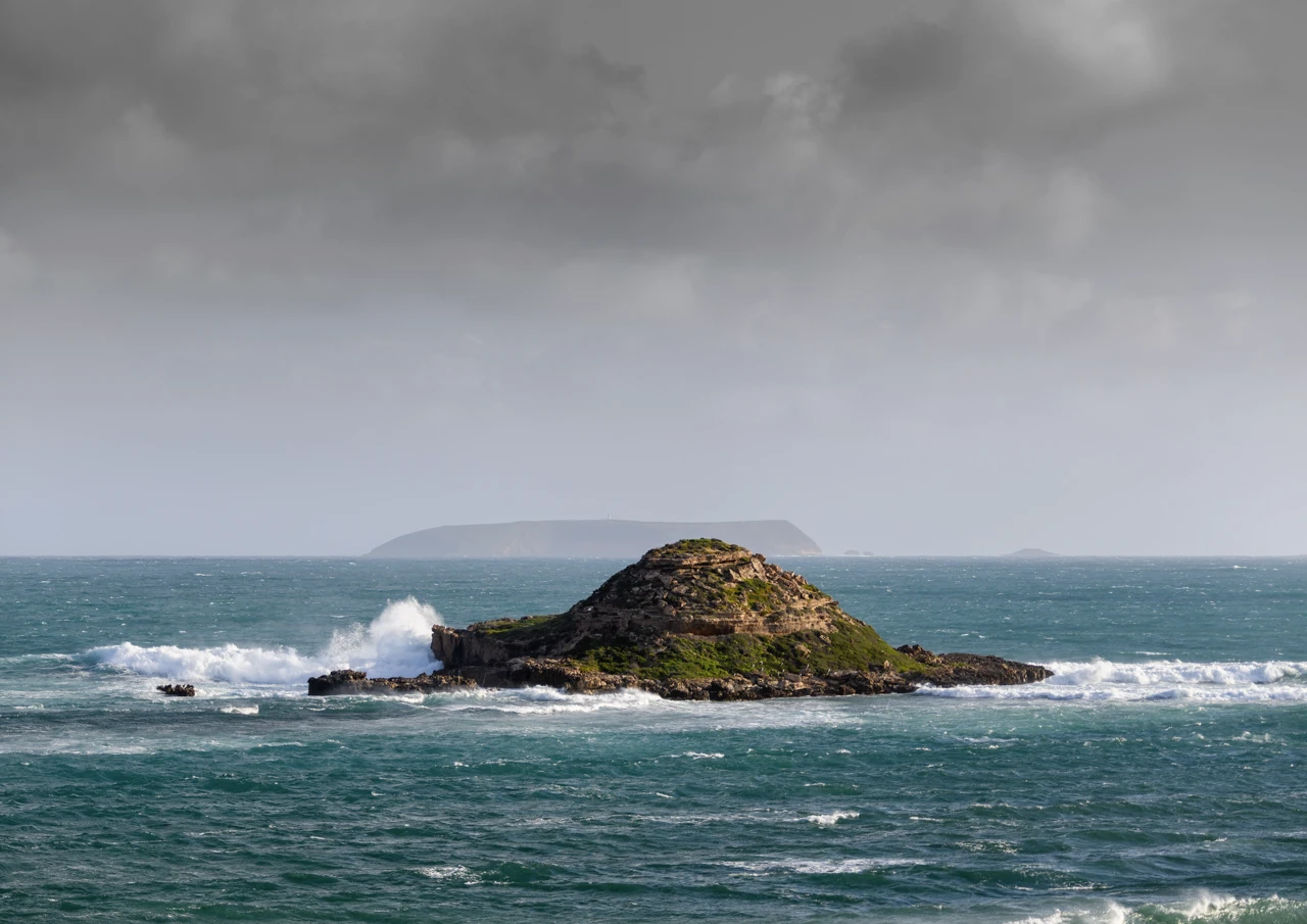 In rough weather.