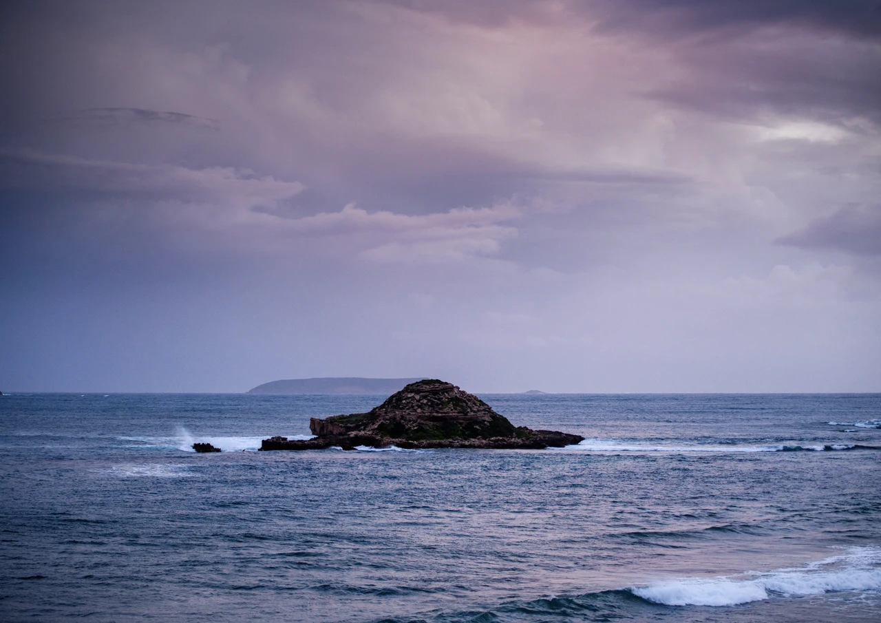 Chinamans Hat Island in the twilight