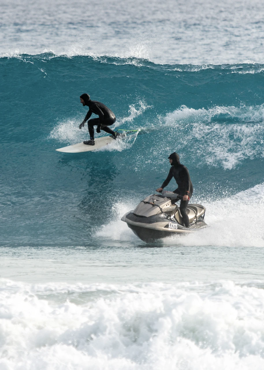 Surfing with a jet ski