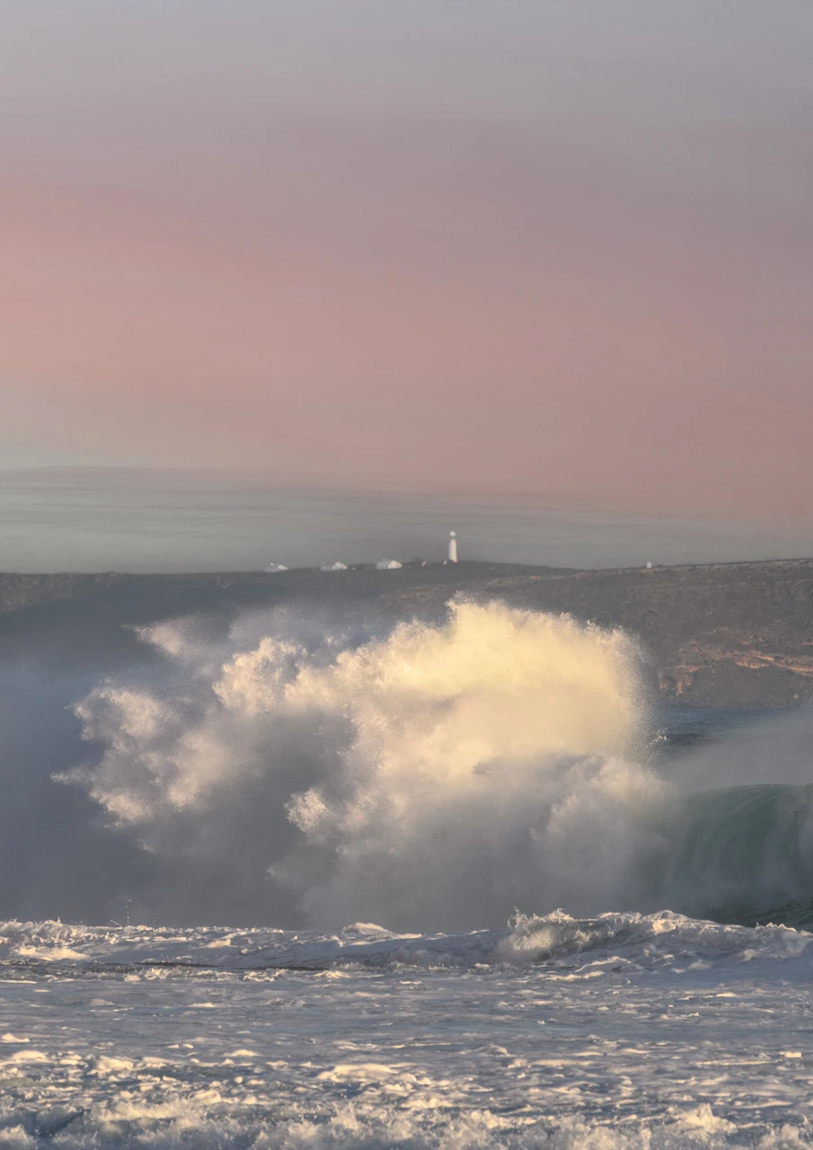 waves and Althorpe lighthouse