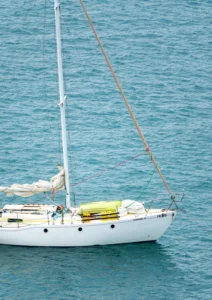 yacht moored for the night