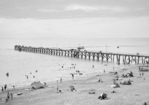 Beach scene and jetty