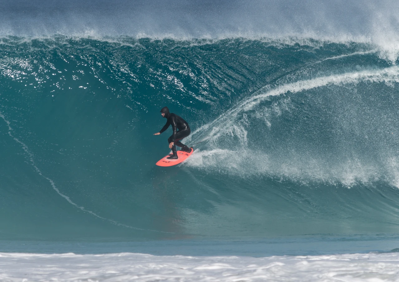 Orange surf board