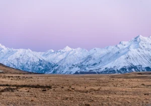 Mountain range in the early morning New Zealand
