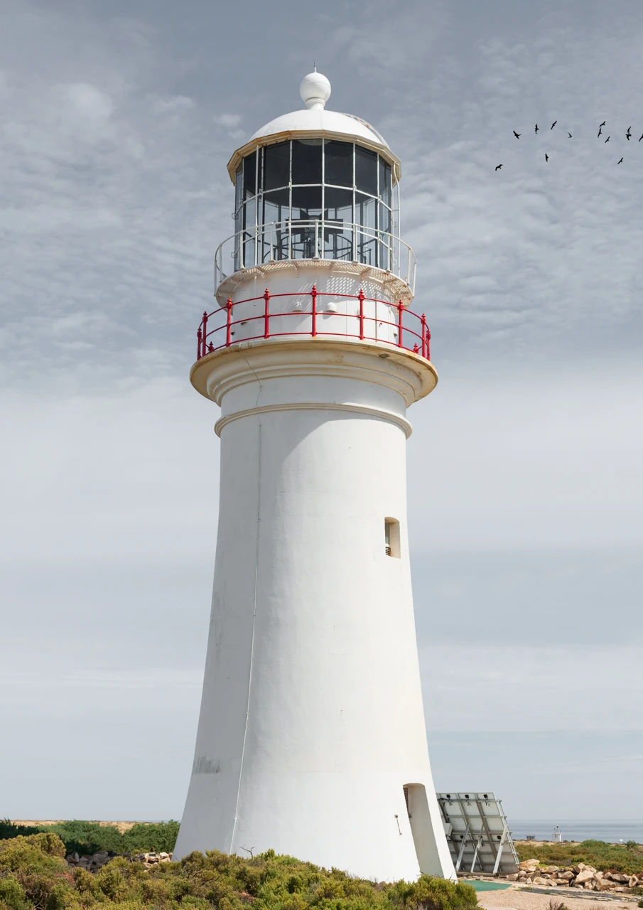 Althorpe Island lighthouse Althorpe Island white lighthouse