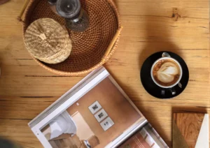 Coffee and magazine