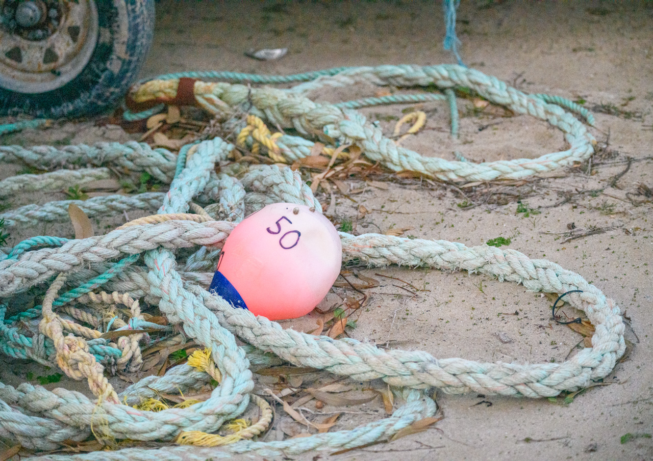Rope and fishing floats Rope and fishing floats
