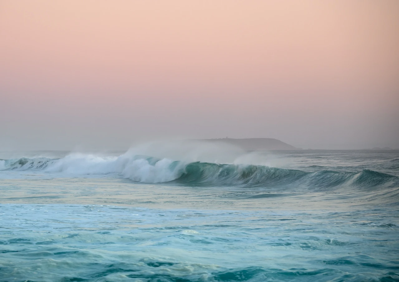Second to last wave of the day Wave along the West Cape coastline at sunset