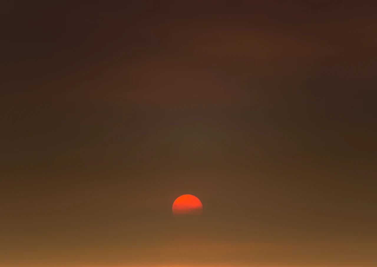 Sunset after the Melbourne fires