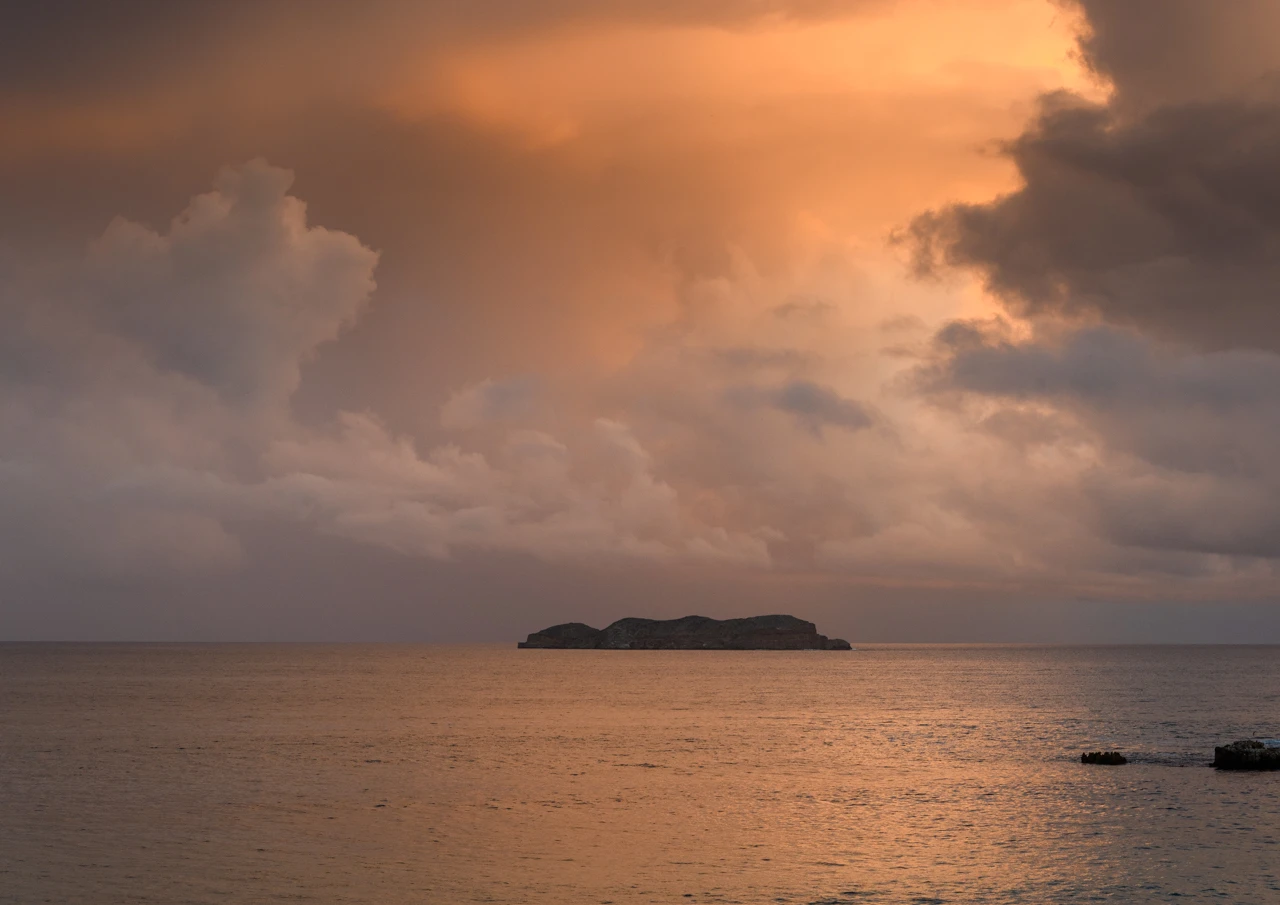 Haystack island at sunset