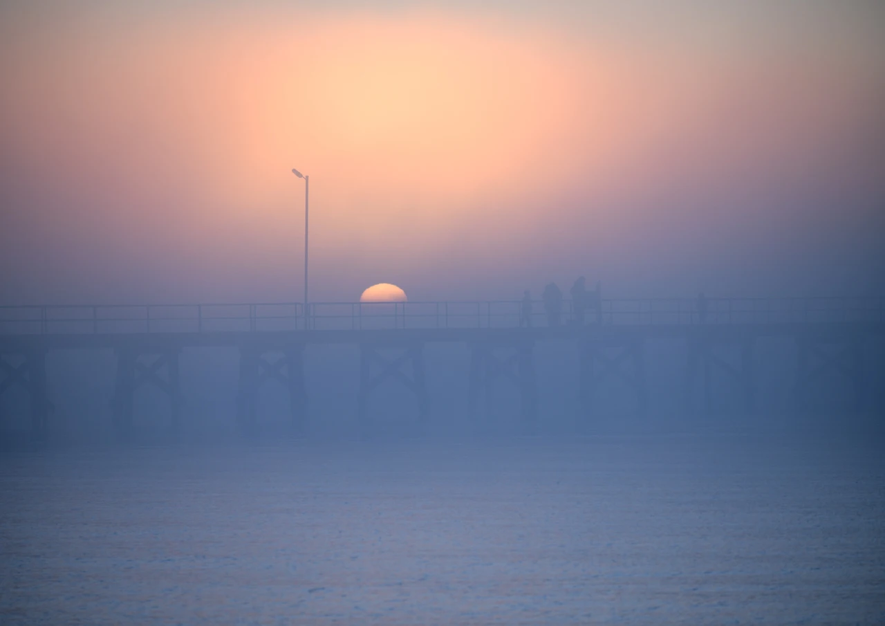 Foggy morning and the sunrise. Marion Bay South Australia