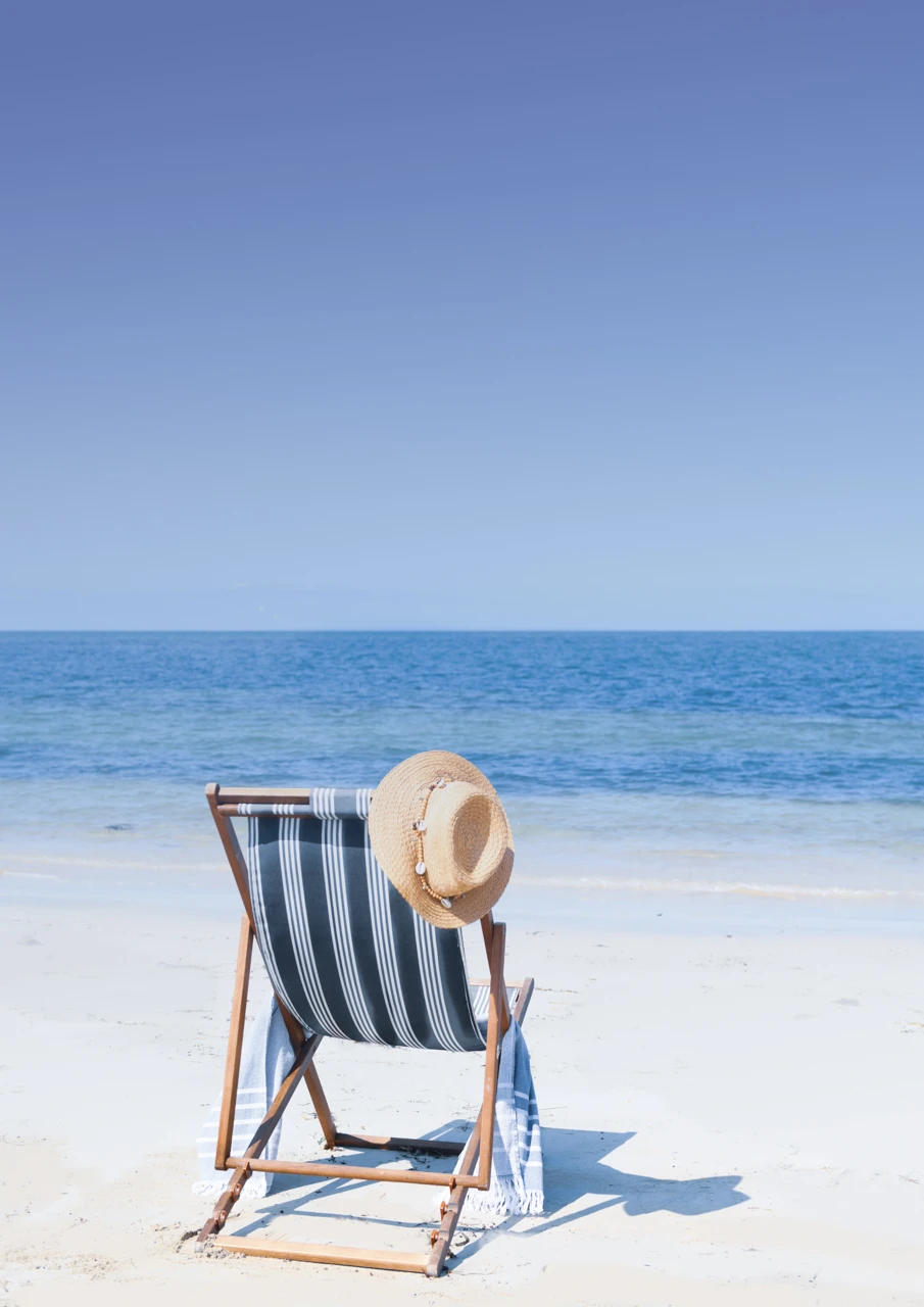 Sun chair at our local beach Marion Bay