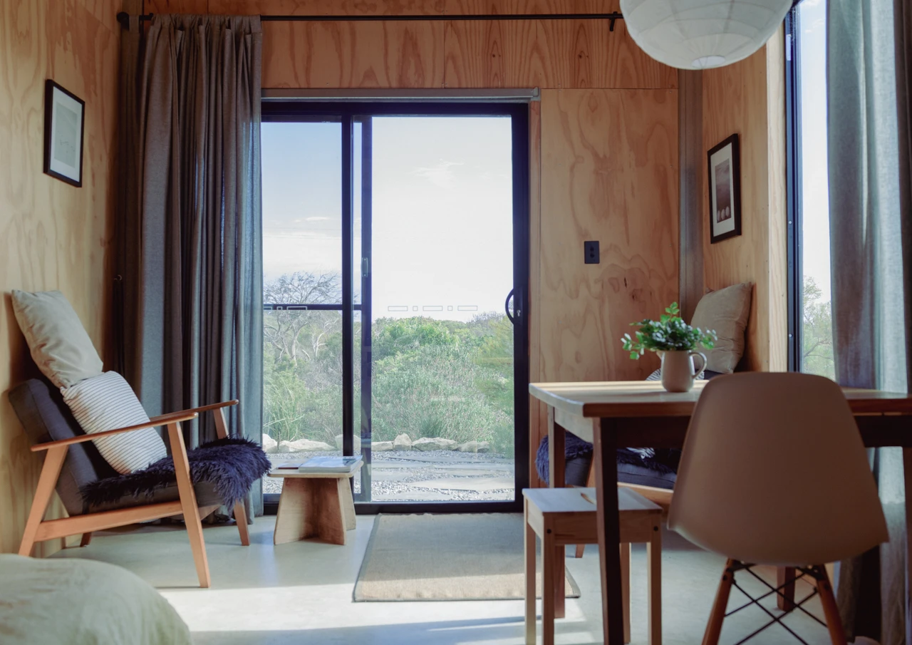 View towards the trees, interiors