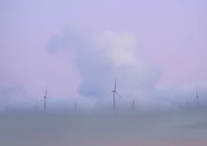 Pink sky and windmills at Edithburg