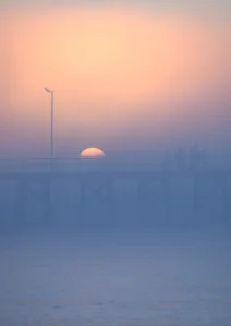 Fog on an ethereal morning with Marion Bay jetty in the background
