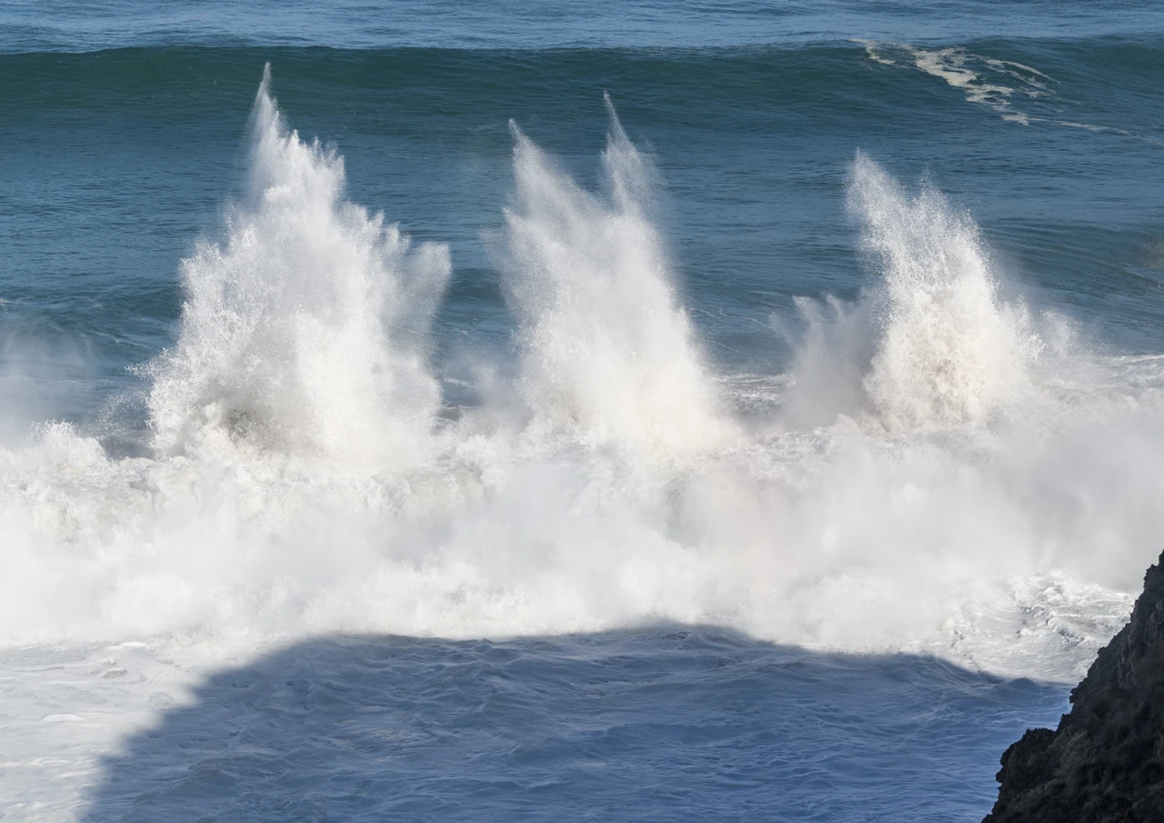 Back splash's from waves at Ethel beach Yorke Peninsula The after splash from huge waves Ethel Beach Yorke peninsula