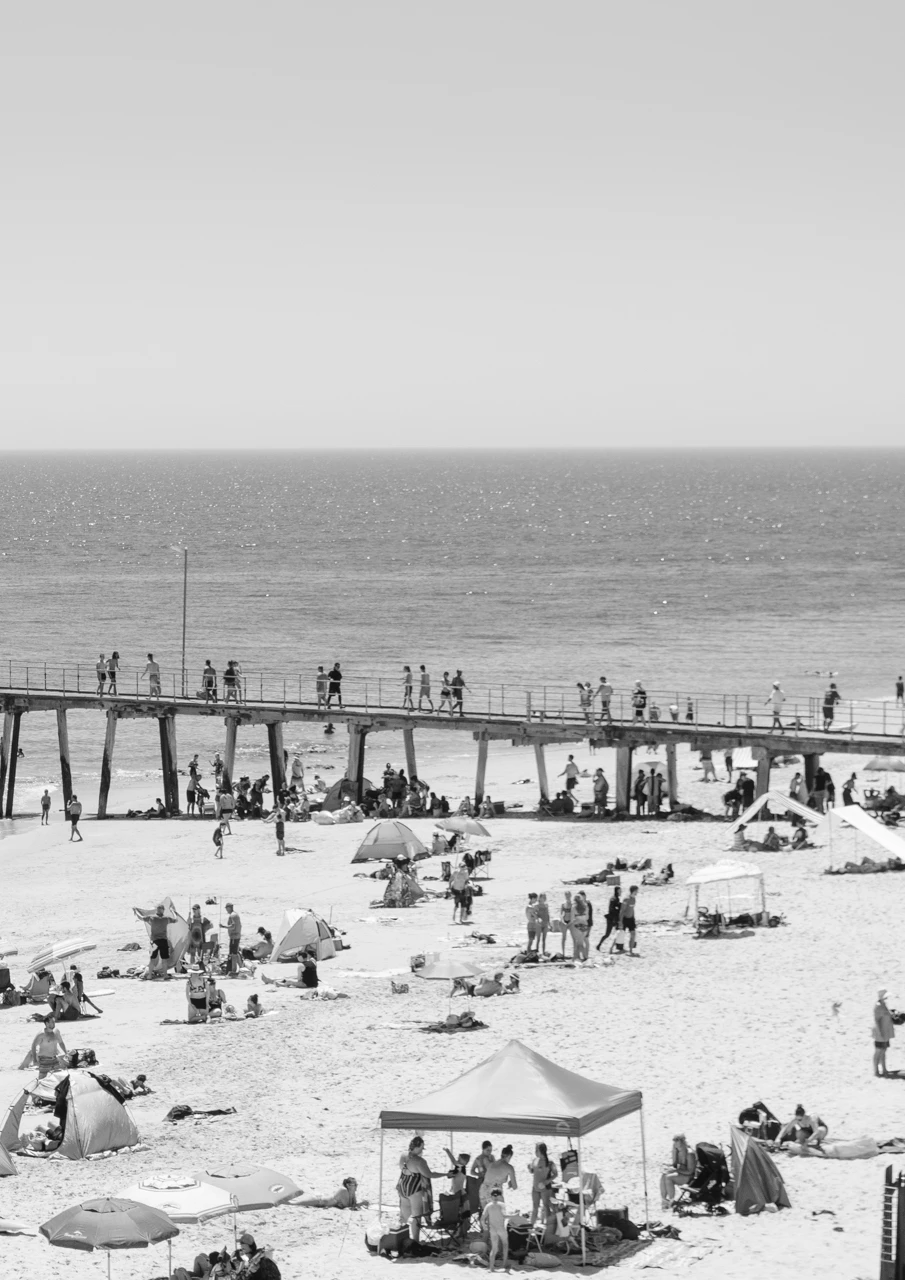 People at Port Noarlunga beach Adelaide