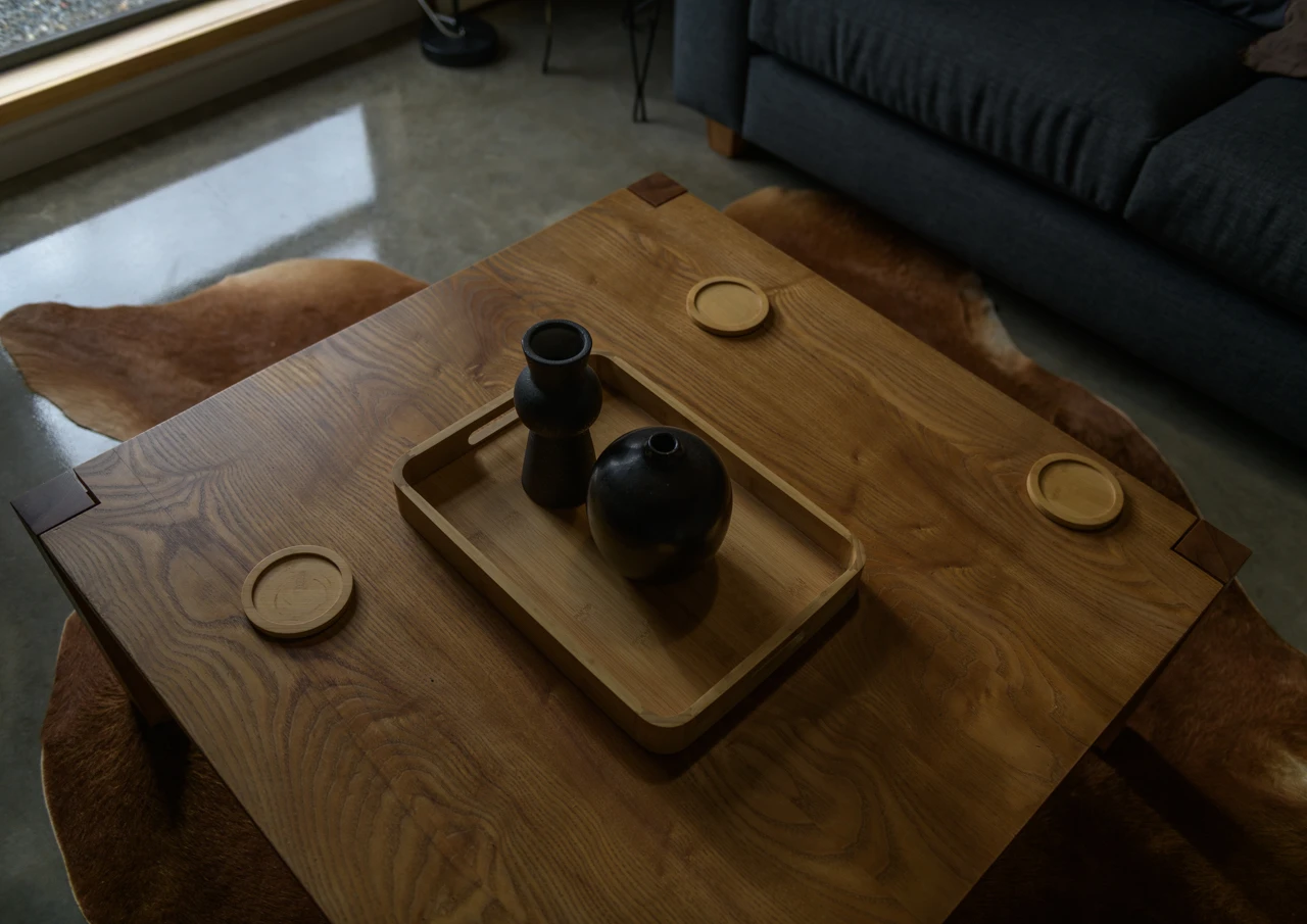 Coffee table wooden in lounge