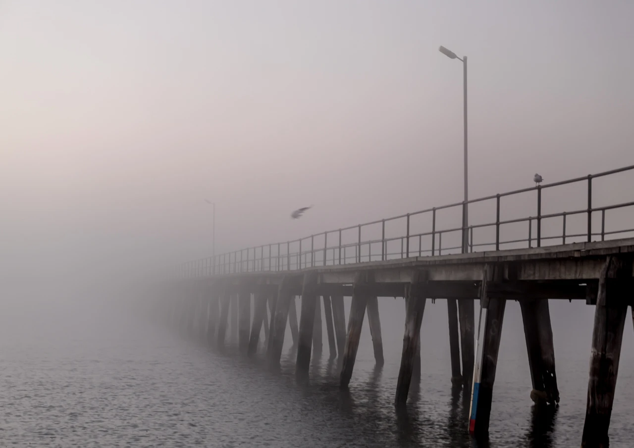 Marion Bay jetty often foggy