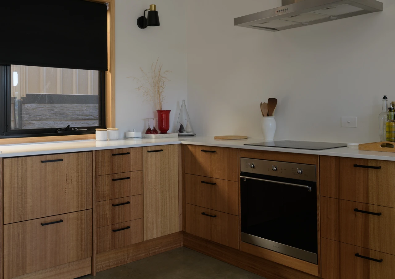Kitchen with wooden cupboards