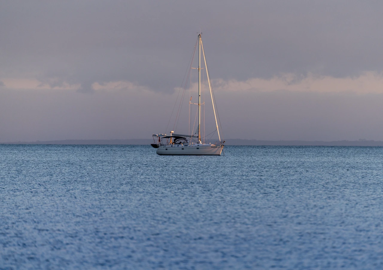 Yacht moored at Marion Bay